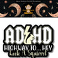 Mellow Monkey ADHD Hey Look A Squirrel waterproof vinyl sticker with bold typography and a lightning bolt design