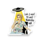 Mellow Monkey Alien Abduction vinyl sticker featuring a woman smoking under a UFO beam. Waterproof decal.