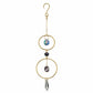 Mellow Monkey amethyst suncatcher ornament with bronze rings and hanging crystals for window decor