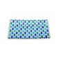 Mellow Monkey Aqua Bossanova serving tray in hand-painted Venetian glass with blue and green woven pattern, 11 inches.