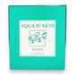 Mellow Monkey Aqua D' Keys West eau de parfum bottle in a vibrant turquoise box with a fish logo design.