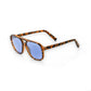 Mellow Monkey Be Cool aviator sunglasses with blue lenses and tortoiseshell frames. UV protected.