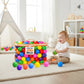 Mellow Monkey 200-pack of colorful, crush-proof BPA-free plastic ball pit balls with a zippered storage bag.
