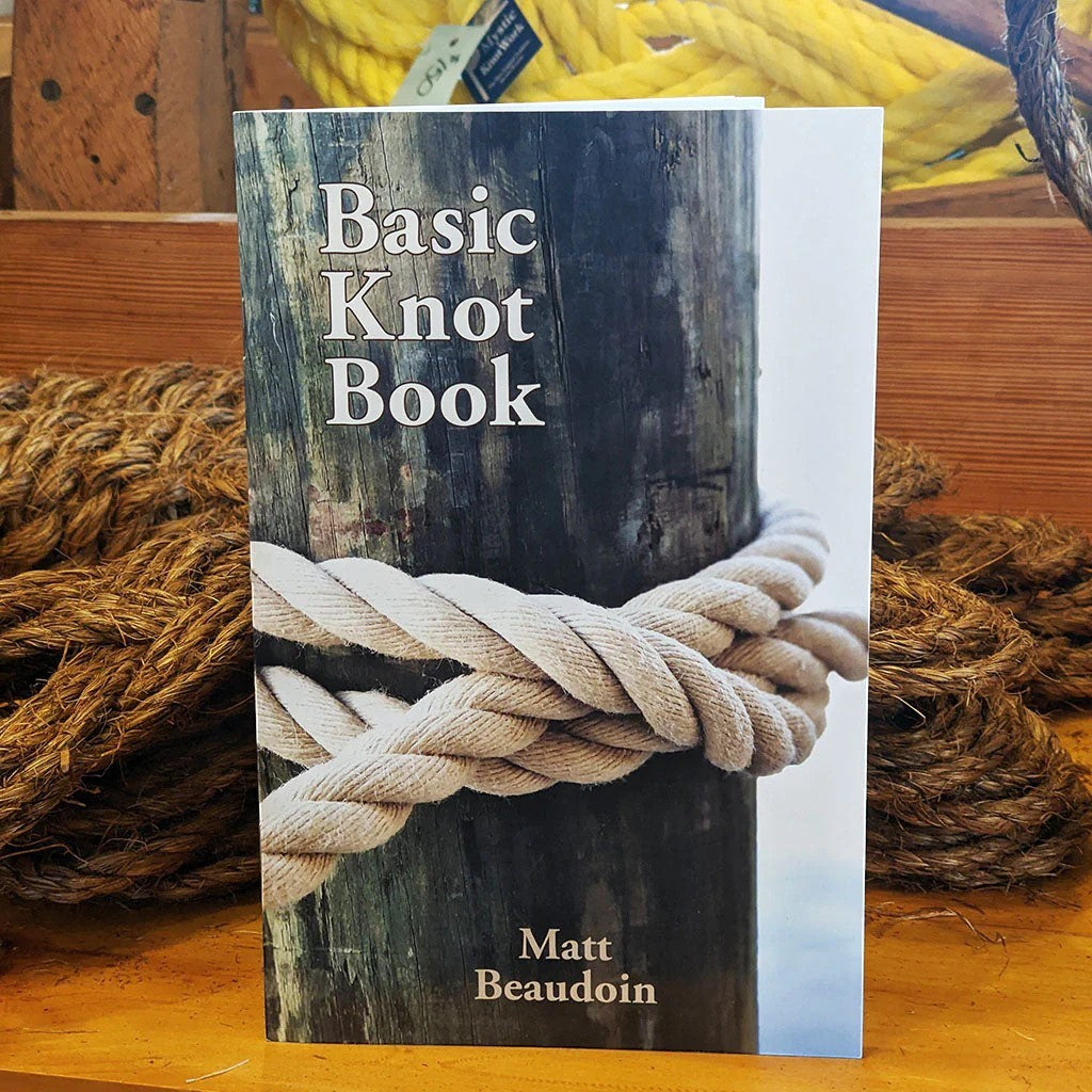 Mellow Monkey Basic Knot Book featuring a nautical rope design on the cover, an instructional guide for 17 knots.
