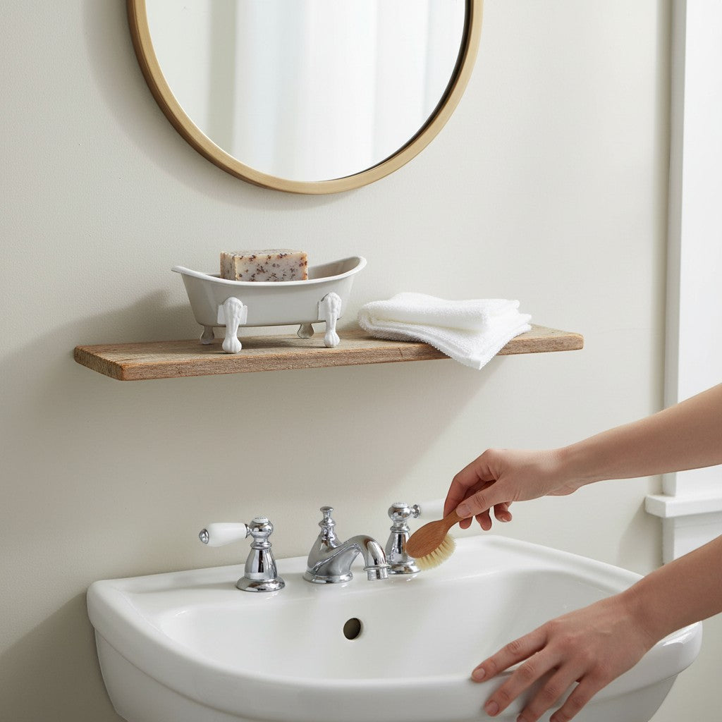 Mellow Monkey light gray iron bathtub soap dish with white rim and legs, holding a bar of soap.