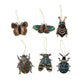 Mellow Monkey handmade beaded insect ornaments with sequins and cotton fabric in various colorful bug designs