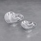 Mellow Monkey Beatriz Ball silver aluminum heart-shaped mini bowl, perfect for serving snacks or holding jewelry.
