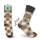 Mellow Monkey Best Grandpa Ever brown argyle novelty socks with text design for men and women