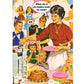 Mellow Monkey "Little Fucker" birthday card: a retro illustration of a woman serving ice cream at a party. Recycled card stock.