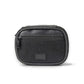 Mellow Monkey black canvas travel pill and vitamin case with zippered exterior pocket and 8 interior compartments.