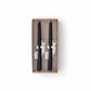 Mellow Monkey set of two unscented black taper candles featuring white ghost decorations in a cardboard gift box