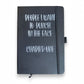 Mellow Monkey black lined journal with "People I Want To Punch In The Face. Chapter 1" text.