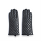 Mellow Monkey black vegan leather decorative gloves with quilted stitching and silver stud accents