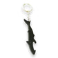 Mellow Monkey black aluminum shark-shaped bottle opener keychain