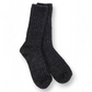 Mellow Monkey World's Softest black ragg crew socks with a textured hand-knit appearance for ultimate comfort.