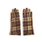 Mellow Monkey Blair tan plaid winter gloves with microsuede palms and touchscreen-compatible fingertips