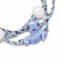 Mellow Monkey blue braided cord bracelet featuring white seashell, starfish, and seahorse charms for a coastal look.