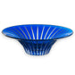 Mellow Monkey hand-painted blue European glass centerpiece bowl with elegant fluted design and 12-1/2-inch opening.