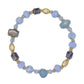 Mellow Monkey coastal bracelet featuring multi-blue sodalite beads, faceted glass, and gold-tone accents.