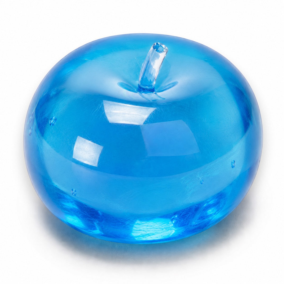 Mellow Monkey blue raspberry SlowFlow squishy apple fidget toy with a smooth translucent finish