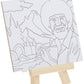 Mellow Monkey Bob Ross mini paint by numbers canvas featuring a portrait of Bob Ross on a small wooden easel