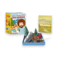 Mellow Monkey Bob Ross Happy Little Zen Garden kit with mini tray, sand, rake, trees, cabin, and illustrated book.