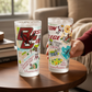 Mellow Monkey Boston College 15-oz drinking glasses featuring vibrant hand-applied collegiate artwork and landmarks.