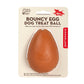 Mellow Monkey Bouncy Egg dog treat ball in brown, designed for interactive play and treat dispensing.