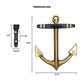 Mellow Monkey solid cast brass anchor door knocker with nautical design and detailed dimensions for coastal decor