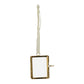 Mellow Monkey brass and glass photo frame ornament with a white velvet ribbon hanger for holiday tree display.