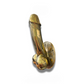 Mellow Monkey 8-inch antique gold brass wall hook with a bold, sculptural design for eclectic home decor.