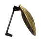 Mellow Monkey solid cast brass scallop shell door knocker shown from a side profile view.