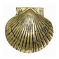 Mellow Monkey handcrafted solid cast brass scallop shell door knocker with a durable protective coating.