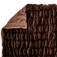 Mellow Monkey brown faux fur throw blanket with a plush textured surface and smooth underside