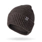 Mellow Monkey dark brown men's beanie with a textured moss stitch pattern and a stretchy rib knit cuff.