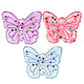 Mellow Monkey butterfly-shaped jelly squishies in purple, pink, and blue with glittery star confetti inside.