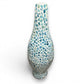 Mellow Monkey 26-inch tall bottleneck vase featuring a shimmering mosaic of iridescent blue and white capiz shell tiles.
