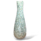 Mellow Monkey 27-inch tall floor vase featuring a hand-inlaid iridescent capiz shell mosaic in a slender bottle shape.