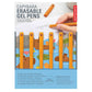 Mellow Monkey set of six orange capybara-themed erasable gel pens with cute animal toppers on display in packaging