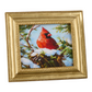 Mellow Monkey Nested Memory mini framed wall art featuring a red cardinal in a snowy pine tree with a gold frame.
