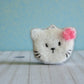 Mellow Monkey white cat scrubby sponge with pink bow, dual-sided for versatile cleaning.