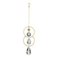 Mellow Monkey celestial suncatcher featuring gold rings, metallic chains, and hanging clear crystals for window decor.