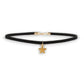 Mellow Monkey black velvet choker necklace featuring a polished gold-tone star charm for a chic celestial look.