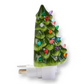 Mellow Monkey vintage-style green ceramic Christmas tree nightlight with multi-colored bulb accents and swivel plug