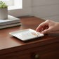 Mellow Monkey white ceramic trinket tray with gold foil heart and text: "true friends show up at the right time, help you through the hard times and celebrate with you in the best of times".