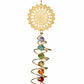Mellow Monkey Chakras Daydream suncatcher with gold mandala, spiral wire, and colorful healing crystal stones.