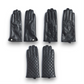 Mellow Monkey Chelsea decorative vegan leather gloves in three black styles with pearl, stud, and quilted details.