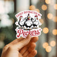 Mellow Monkey vinyl sticker featuring three chickens with the text Easily Distracted By Peckers in red and black