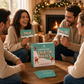 Mellow Monkey Christmas True or False trivia game with paddles and cards being played by a happy group of friends.