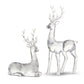 Mellow Monkey clear sculpted acrylic deer figurines in standing and sitting poses for holiday home decor
